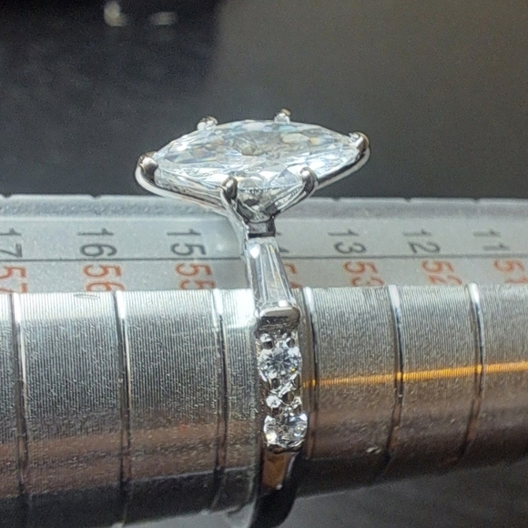 925 Sterling Silver Nataliya V Collister Marquise Cut Cubic Zirconia Ring - Picture 6 of 8